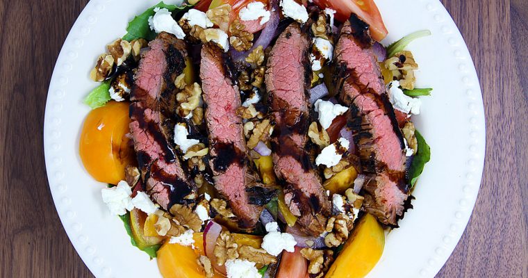 Steak Salad with Heirloom Tomatoes and Goat Cheese